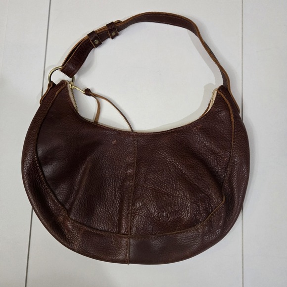 Portland Leather Goods Nora Crescent Shoulder Bag Large Oxblood Pebbled Slouchy - Picture 3 of 10